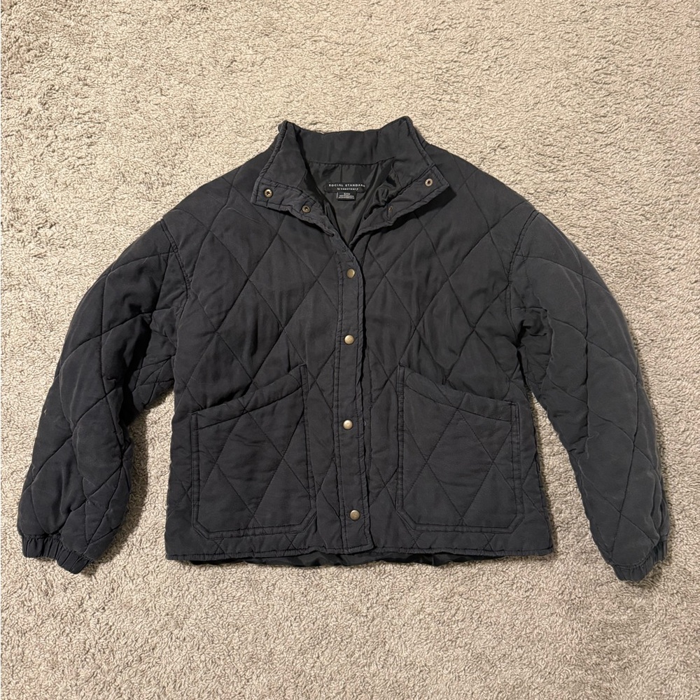 Sanctuary Black Quilted Puffer Jacket small